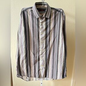 Etro Striped Long Sleeve Button-down Shirt - Size 40